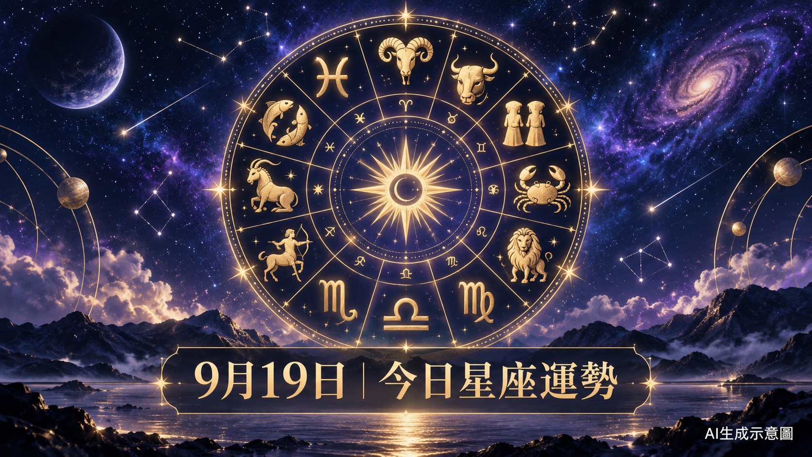 2026年9月19日十二星座運勢 AI生成示意圖