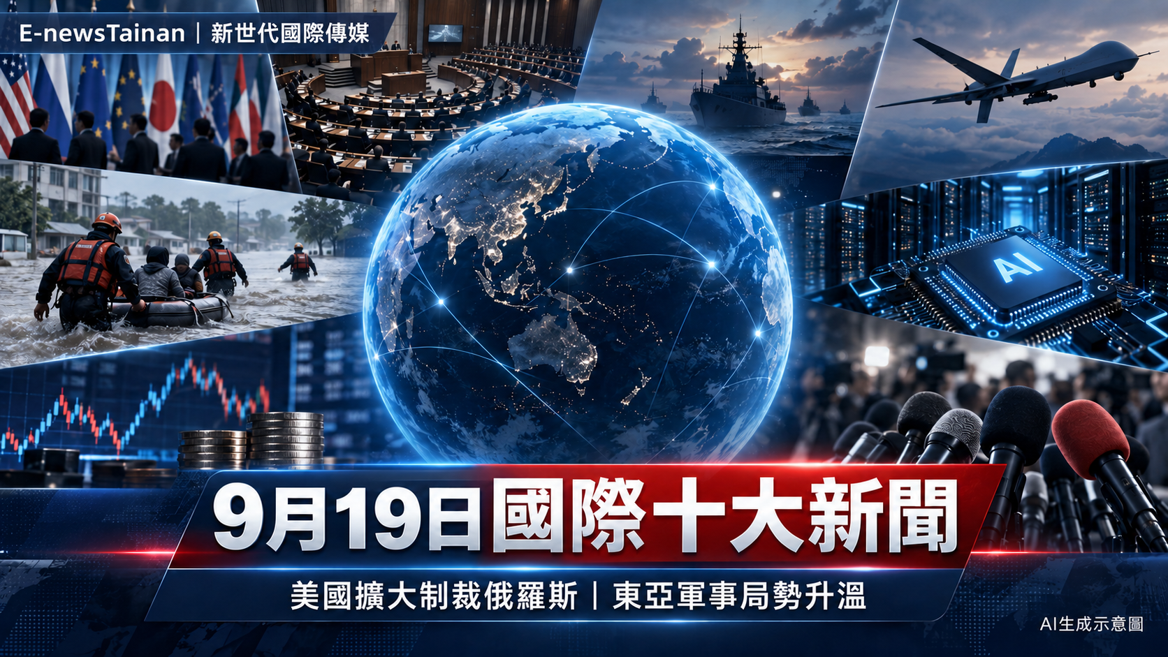 2026年9月19日國際十大新聞 AI生成示意圖