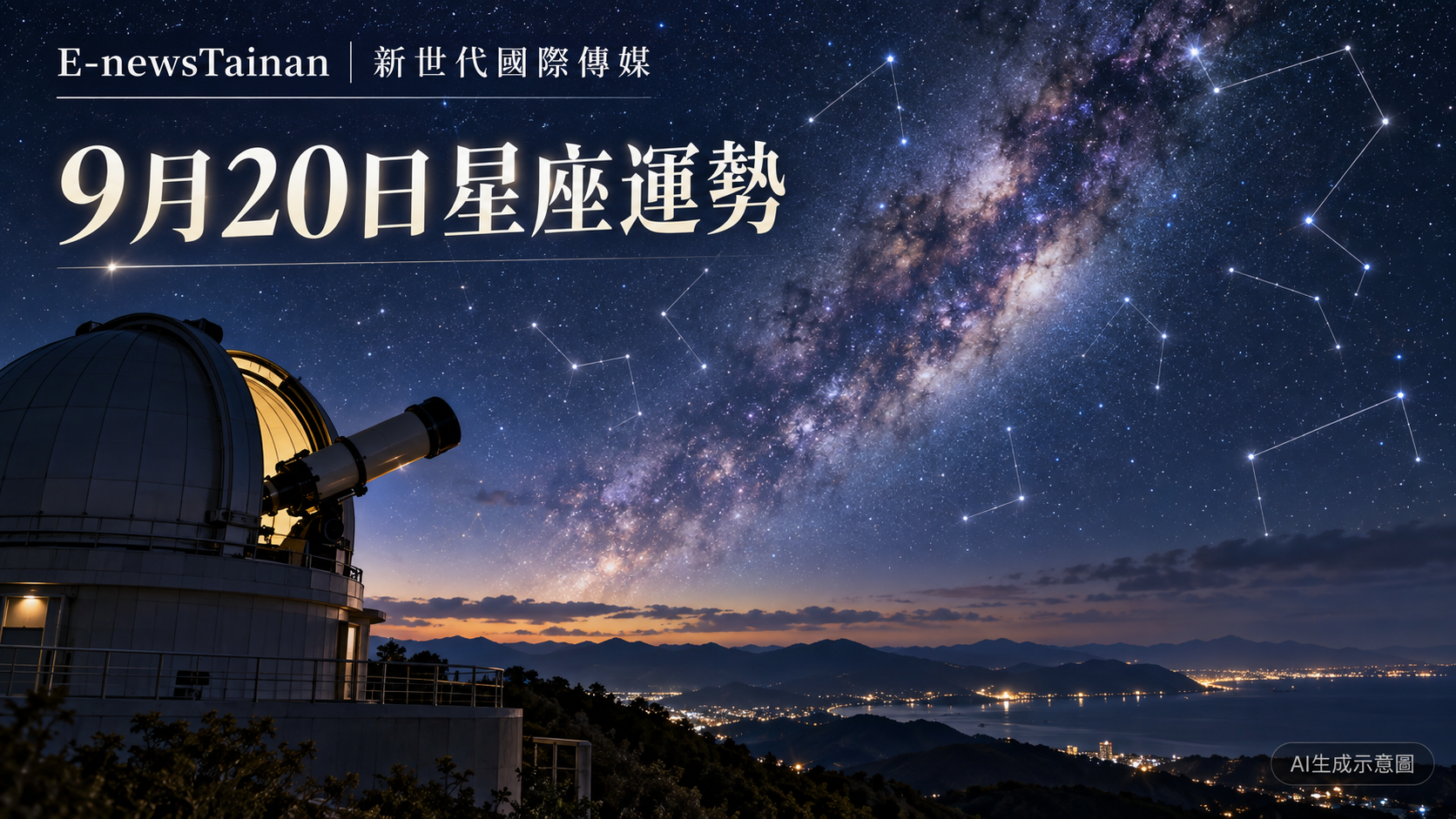 9月20日星座運勢 AI生成示意圖