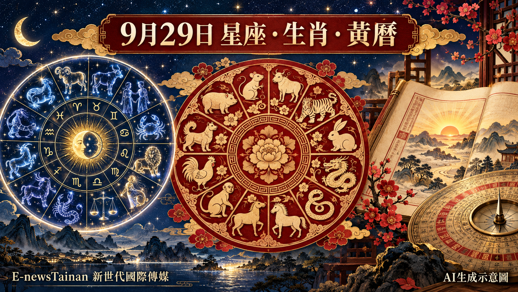 9月29日星座生肖黃曆一次看　月亮進金牛、日沖鼠宜穩健行事