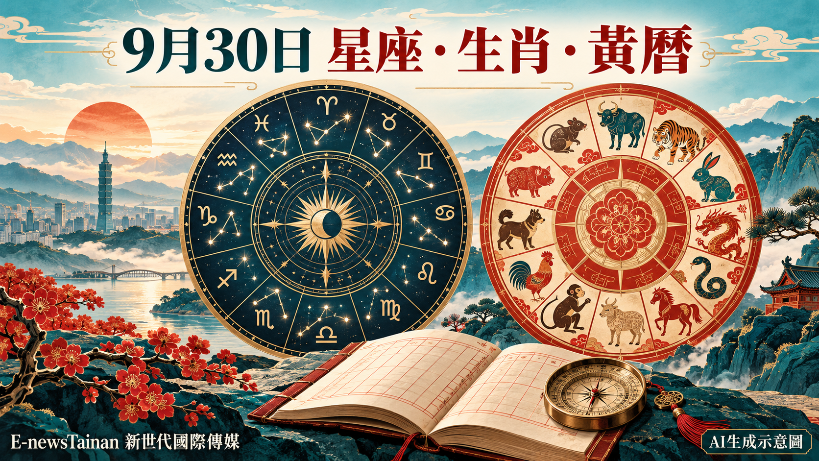 9月30日星座生肖黃曆一次看　水星進天蠍、日沖牛宜查明細節