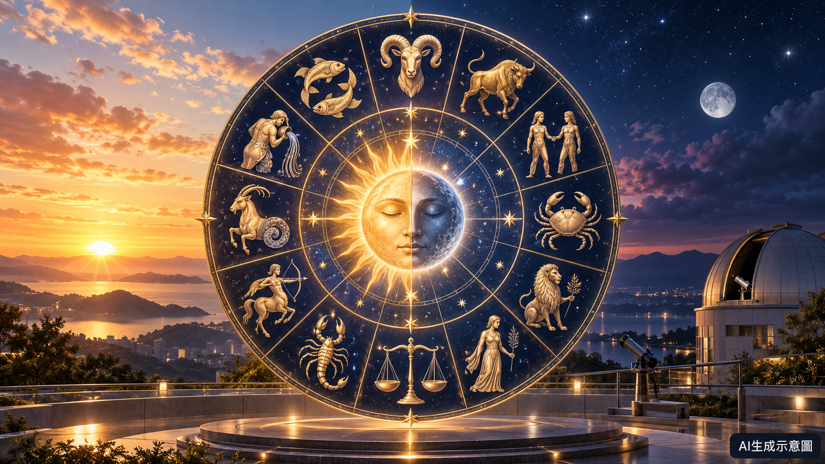 9月23日十二星座運勢與秋分天象AI生成示意圖