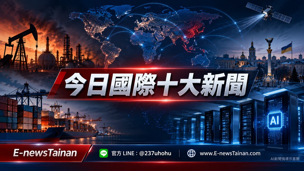 今日國際十大新聞 AI新聞情境示意圖