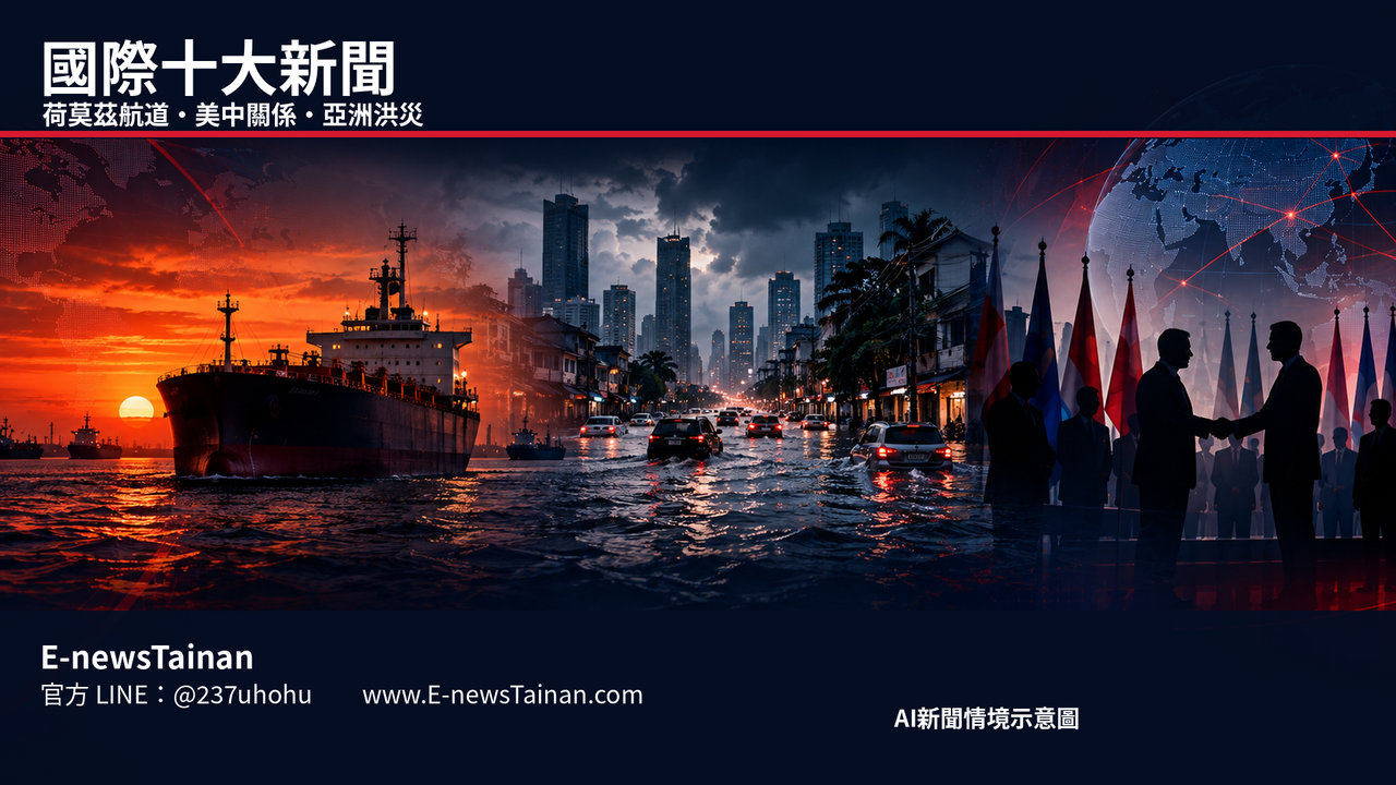 E-newsTainan 國際十大新聞 AI新聞情境示意圖，非事件現場照片